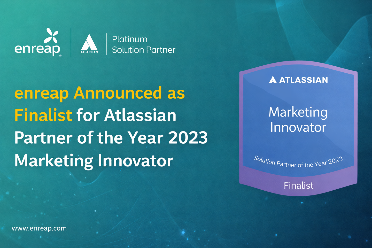 enreap Announced as Finalist for Atlassian Partner of the Year 2023 Marketing Innovator